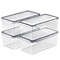 Sorbus Large Food Storage Containers - Pack of 4 with Air Tight, Four-Way Snap Lids